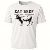 Funny Cow Eat Beef the West Wasn't Won on Salads Farm Cattle Performance Shirt