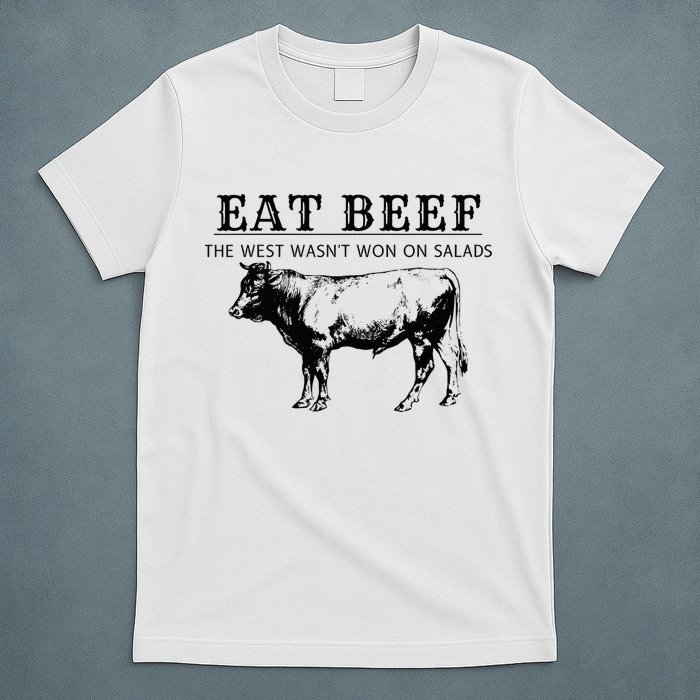 Funny Cow Eat Beef the West Wasn't Won on Salads Farm Cattle T-Shirt