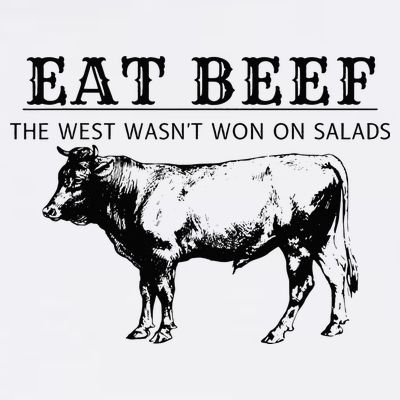 Funny Cow Eat Beef the West Wasn't Won on Salads Farm Cattle T-Shirt