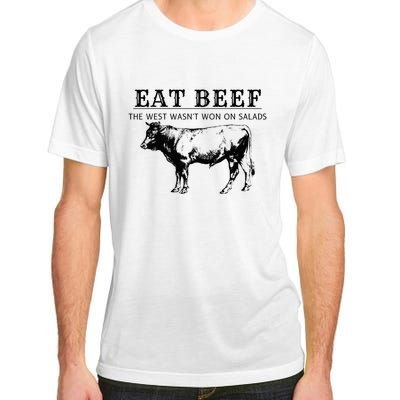 Funny Cow Eat Beef the West Wasn't Won on Salads Farm Cattle Adult ChromaSoft Performance T-Shirt