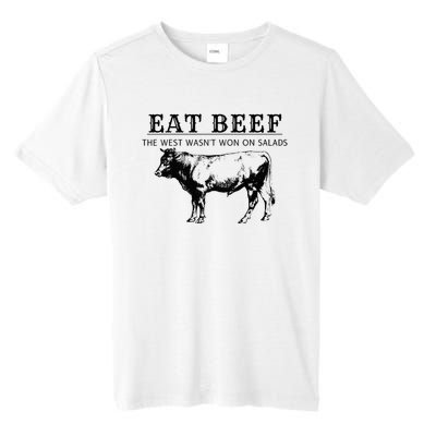 Funny Cow Eat Beef the West Wasn't Won on Salads Farm Cattle Tall Fusion ChromaSoft Performance T-Shirt