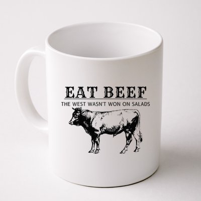 Funny Cow Eat Beef the West Wasn't Won on Salads Farm Cattle Mug