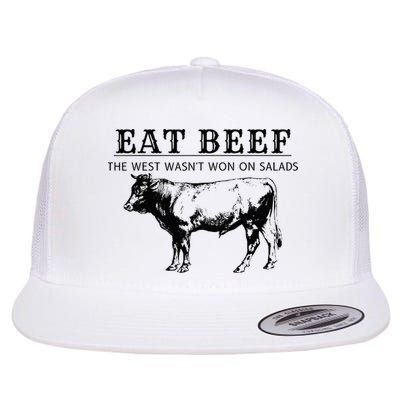 Funny Cow Eat Beef the West Wasn't Won on Salads Farm Cattle Flatbill Hat