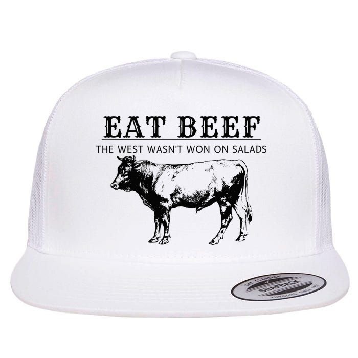 Funny Cow Eat Beef the West Wasn't Won on Salads Farm Cattle Flatbill Hat