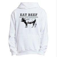 Funny Cow Eat Beef the West Wasn't Won on Salads Farm Cattle Urban Pullover Hoodie