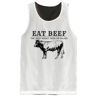 Funny Cow Eat Beef the West Wasn't Won on Salads Farm Cattle Mesh Reversible Basketball Jersey Tank