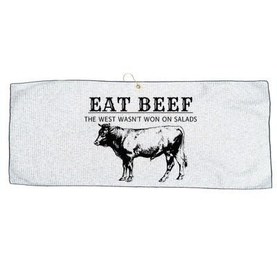 Funny Cow Eat Beef the West Wasn't Won on Salads Farm Cattle Large Microfiber Waffle Golf Towel