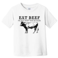 Funny Cow Eat Beef the West Wasn't Won on Salads Farm Cattle Toddler T-Shirt