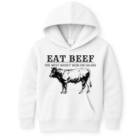 Funny Cow Eat Beef the West Wasn't Won on Salads Farm Cattle Kids Hoodie