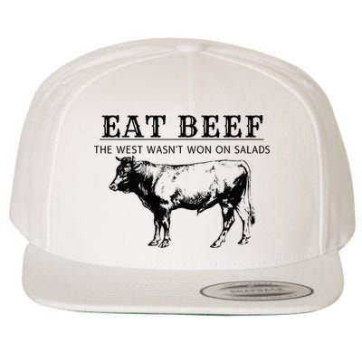 Funny Cow Eat Beef the West Wasn't Won on Salads Farm Cattle Wool Snapback Cap