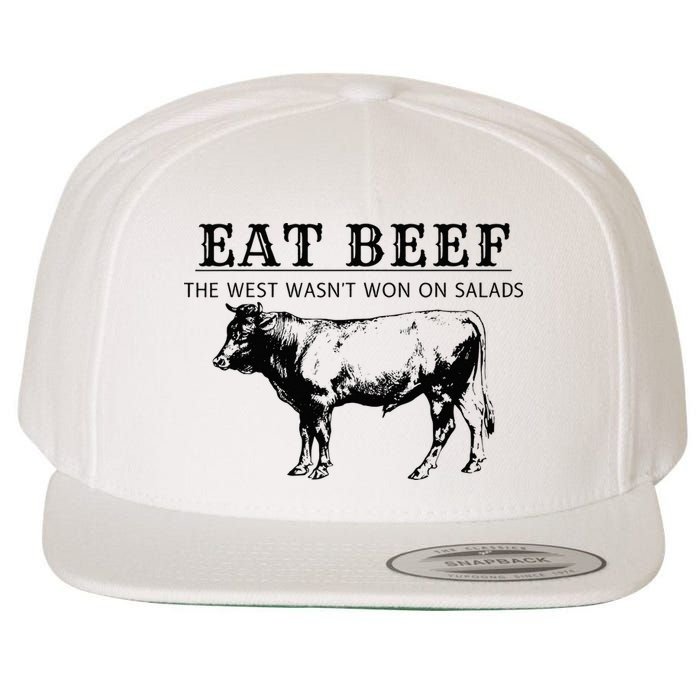 Funny Cow Eat Beef the West Wasn't Won on Salads Farm Cattle Wool Snapback Cap