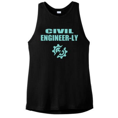 Funny Civil Engineer Student Nearly Engineer Major Pun Cool Gift Ladies PosiCharge Tri-Blend Wicking Tank