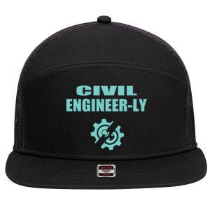 Funny Civil Engineer Student Nearly Engineer Major Pun Cool Gift 7 Panel Mesh Trucker Snapback Hat