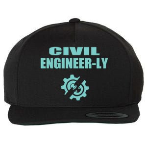 Funny Civil Engineer Student Nearly Engineer Major Pun Cool Gift Wool Snapback Cap