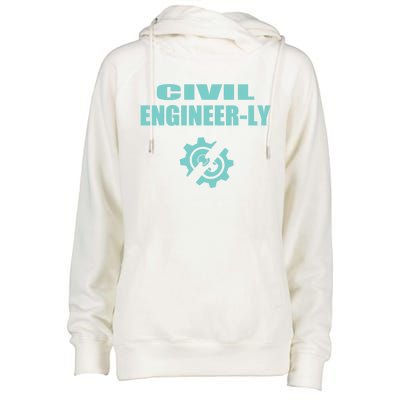 Funny Civil Engineer Student Nearly Engineer Major Pun Cool Gift Womens Funnel Neck Pullover Hood