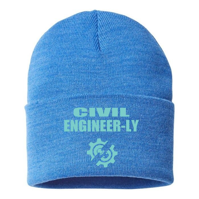 Funny Civil Engineer Student Nearly Engineer Major Pun Cool Gift Sustainable Knit Beanie