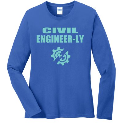 Funny Civil Engineer Student Nearly Engineer Major Pun Cool Gift Ladies Long Sleeve Shirt