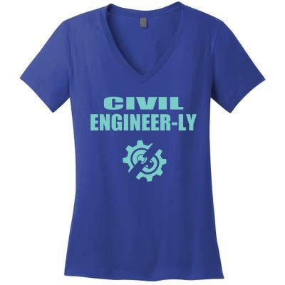 Funny Civil Engineer Student Nearly Engineer Major Pun Cool Gift Women's V-Neck T-Shirt