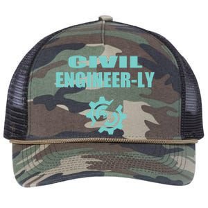 Funny Civil Engineer Student Nearly Engineer Major Pun Cool Gift Retro Rope Trucker Hat Cap