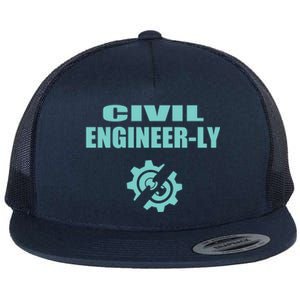 Funny Civil Engineer Student Nearly Engineer Major Pun Cool Gift Flat Bill Trucker Hat