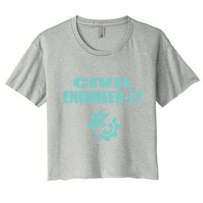 Funny Civil Engineer Student Nearly Engineer Major Pun Cool Gift Women's Crop Top Tee