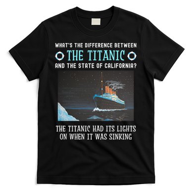 Funny California Energy Crisis Titanic Conservative T-Shirt