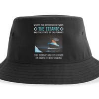 Funny California Energy Crisis Titanic Conservative Sustainable Bucket Hat