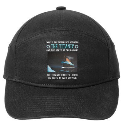 Funny California Energy Crisis Titanic Conservative 7-Panel Snapback Hat