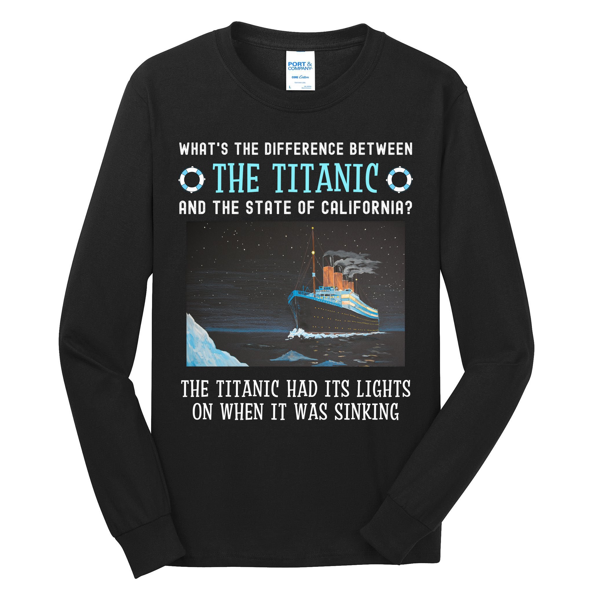 Funny California Energy Crisis Titanic Conservative Tall Long Sleeve T-Shirt