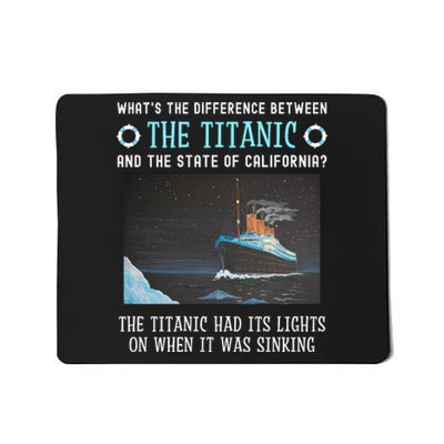 Funny California Energy Crisis Titanic Conservative Mousepad