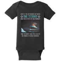 Funny California Energy Crisis Titanic Conservative Baby Bodysuit