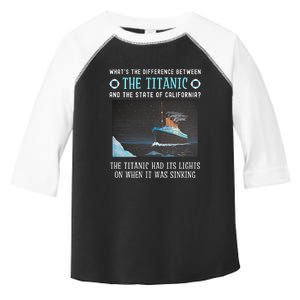 Funny California Energy Crisis Titanic Conservative Toddler Fine Jersey T-Shirt