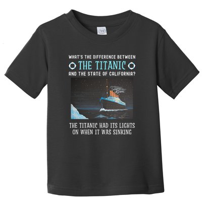 Funny California Energy Crisis Titanic Conservative Toddler T-Shirt