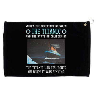 Funny California Energy Crisis Titanic Conservative Grommeted Golf Towel