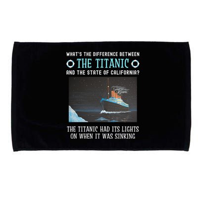 Funny California Energy Crisis Titanic Conservative Microfiber Hand Towel