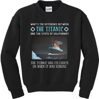 Funny California Energy Crisis Titanic Conservative Kids Sweatshirt