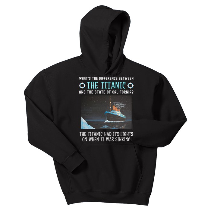 Funny California Energy Crisis Titanic Conservative Kids Hoodie