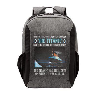 Funny California Energy Crisis Titanic Conservative Vector Backpack