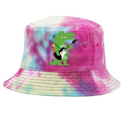 Funny Crocodile Electric Guitar Crocorock Guitarist Musician Premium Tie-Dyed Bucket Hat