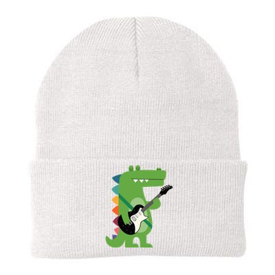 Funny Crocodile Electric Guitar Crocorock Guitarist Musician Premium Knit Cap Winter Beanie