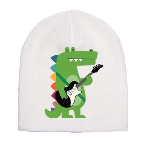 Funny Crocodile Electric Guitar Crocorock Guitarist Musician Premium Short Acrylic Beanie