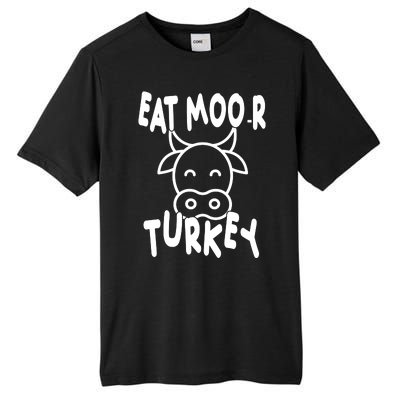 Funny Cow Eat More Turkey Thanksgiving Tall Fusion ChromaSoft Performance T-Shirt