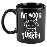 Funny Cow Eat More Turkey Thanksgiving 11oz C Handle Ceramic Mug