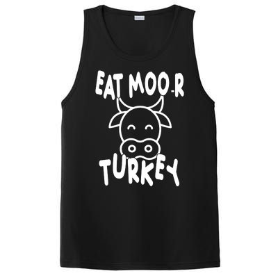 Funny Cow Eat More Turkey Thanksgiving PosiCharge Competitor Tank