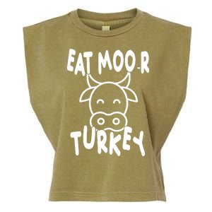 Funny Cow Eat More Turkey Thanksgiving Garment-Dyed Women's Muscle Tee