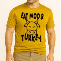 Funny Cow Eat More Turkey Thanksgiving Cooling Performance Crew T-Shirt