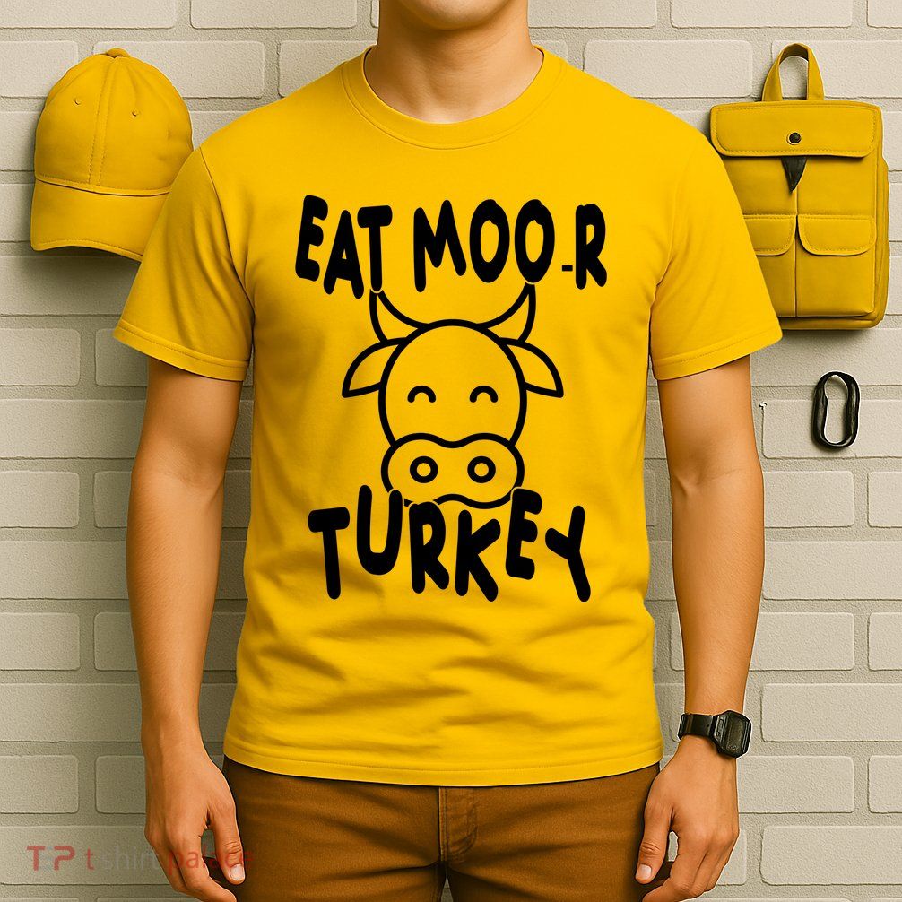 Funny Cow Eat More Turkey Thanksgiving T-Shirt