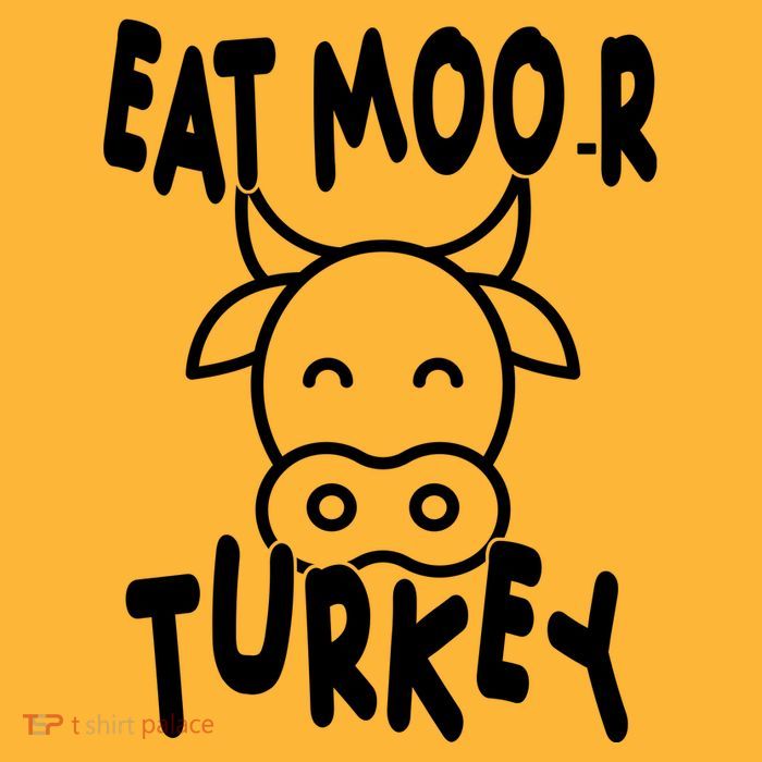 Funny Cow Eat More Turkey Thanksgiving T-Shirt