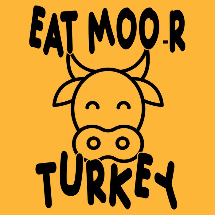 Funny Cow Eat More Turkey Thanksgiving Kids T-Shirt