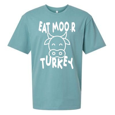 Funny Cow Eat More Turkey Thanksgiving Sueded Cloud Jersey T-Shirt